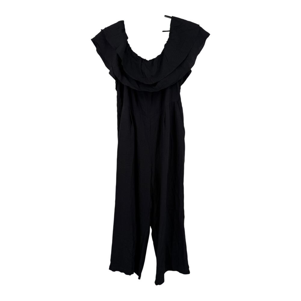 City Chic Poppie off shoulder jumpsuit black size S 16 - Picture 2 of 10